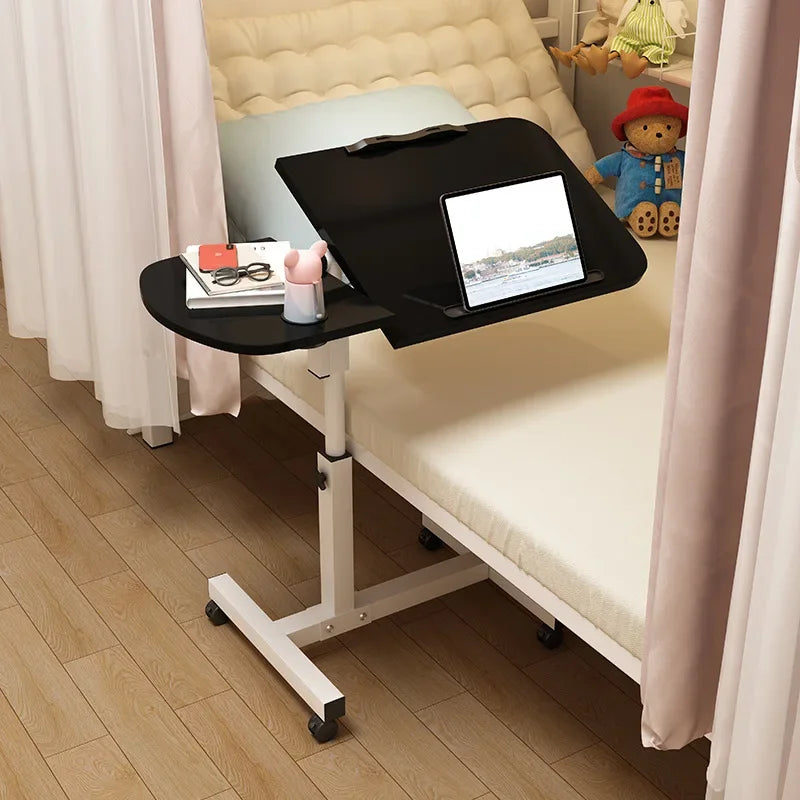 Multi-functional Standing Simple Portable Laptop Computer Desk Bed Computer Desk Floor Mobile Lift Bedside Table Durable Oasis Select Black-iPad