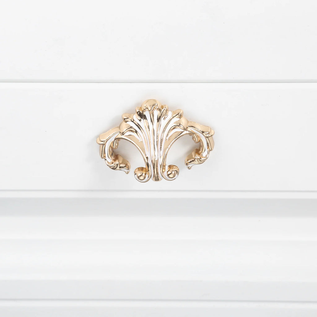 1 pc Antique White gold Classic knob Furniture Hardware Single Hole Zinc Alloy Pull handle for Kitchen Cabinets Sliding Door Oasis Select