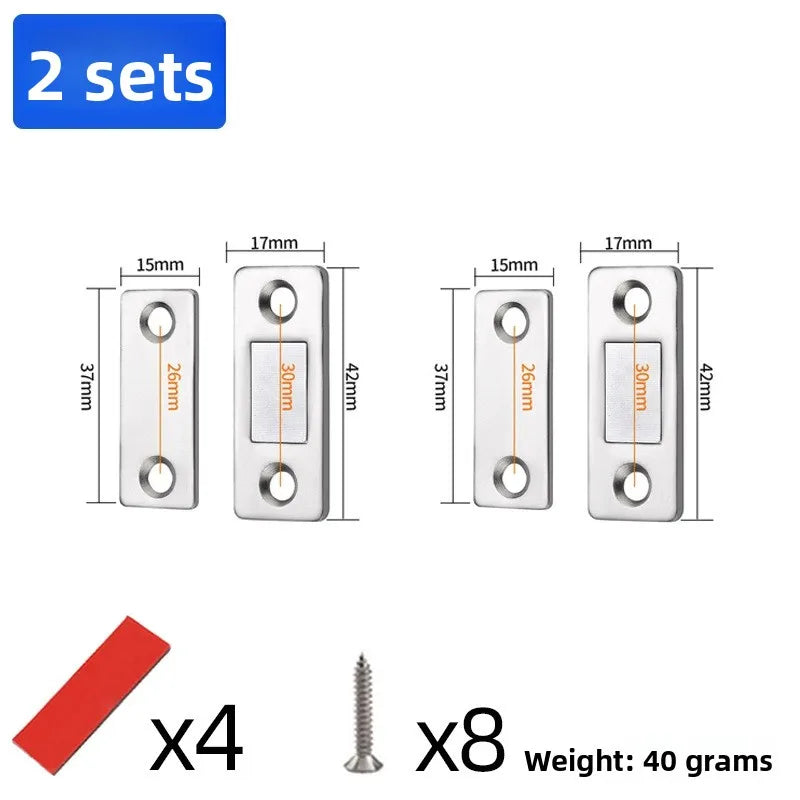 Punch Free Cabinet Catches Strong Magnetic L-shaped Closet Door Closer Ultra Thin Invisible Anti Collision Furniture Hardware Oasis Select D