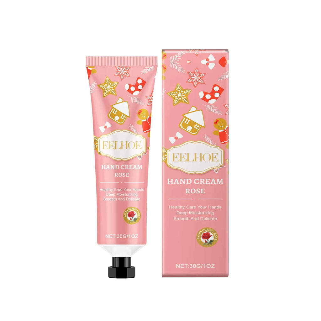 Christmas Hand Cream Moisturizing Refreshing Hand Cream for Dry Cracked Skin Nourishing Anti-Drying Smooth Winter Hydration 30g Oasis Select Rose