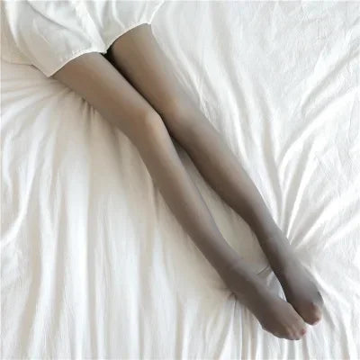 Thick Thermal Tights Stockings Women Warm Winter Sexy Translucent Pantyhose Leggings Female High Waist Elastic Slim Pantyhose Oasis Select Gray full foot 320g thick fleece