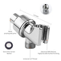Handheld Shower Head Arm Holder G1/2″ Three-Way Adjustable Bracket With Swivel Ball Universal Mount Diverter Bathroom Accessory Oasis Select Sliver-steel ball