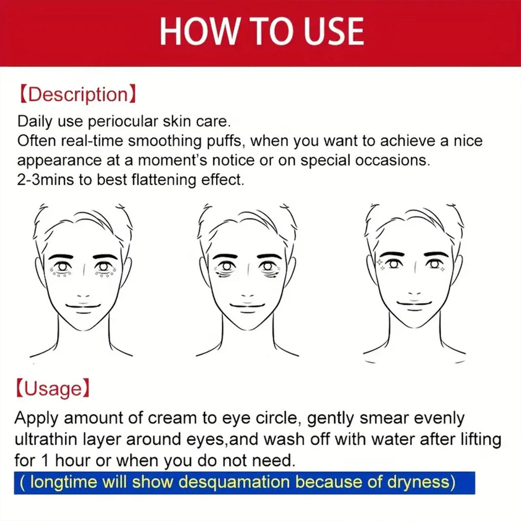 Instant Lift Eye Cream. For Men Women. Good Skin Ductility. Softens Smooths Tender Eye Area. Visible Firming. 20g Net. Oasis Select