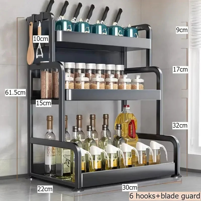 Multi-functional Household cutting board seasoning storage rack multi-layer knife holder chopstick cage kitchen countertop rack Oasis Select 3rd floor 30 1
