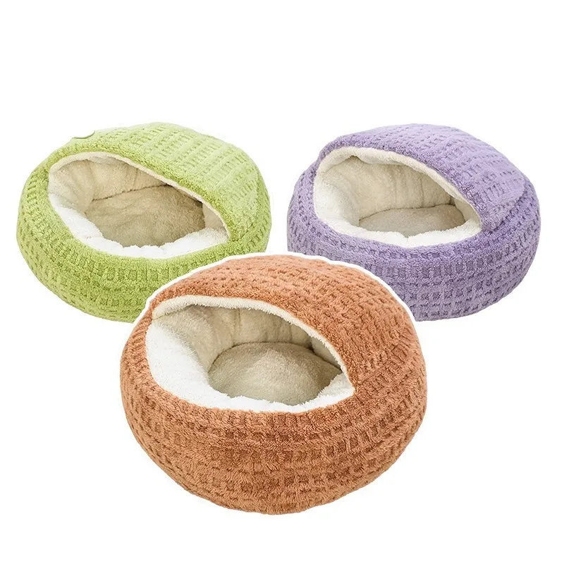 New Cat Nest Winter Semi-closed Warm Four Seasons Universal Winter Thickened Cat Sleeping Nest Shell Nest Cat Bed Dog Bed Oasis Select