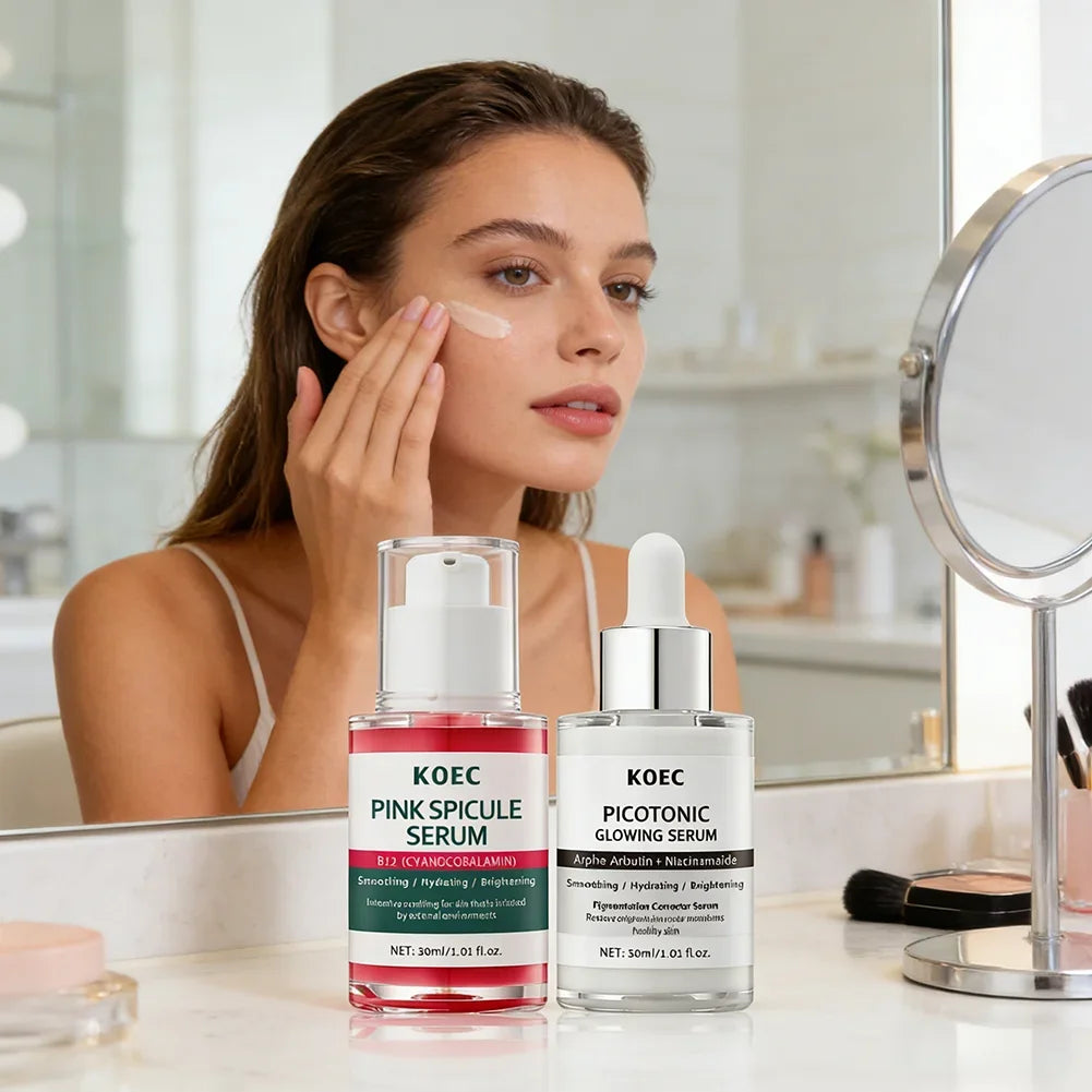 Pink Spicule Pore Tightening Anti-Aging Serum,ull Hydrating Protecting Skin Bright Revitalizing Unisex Essence Oasis Select