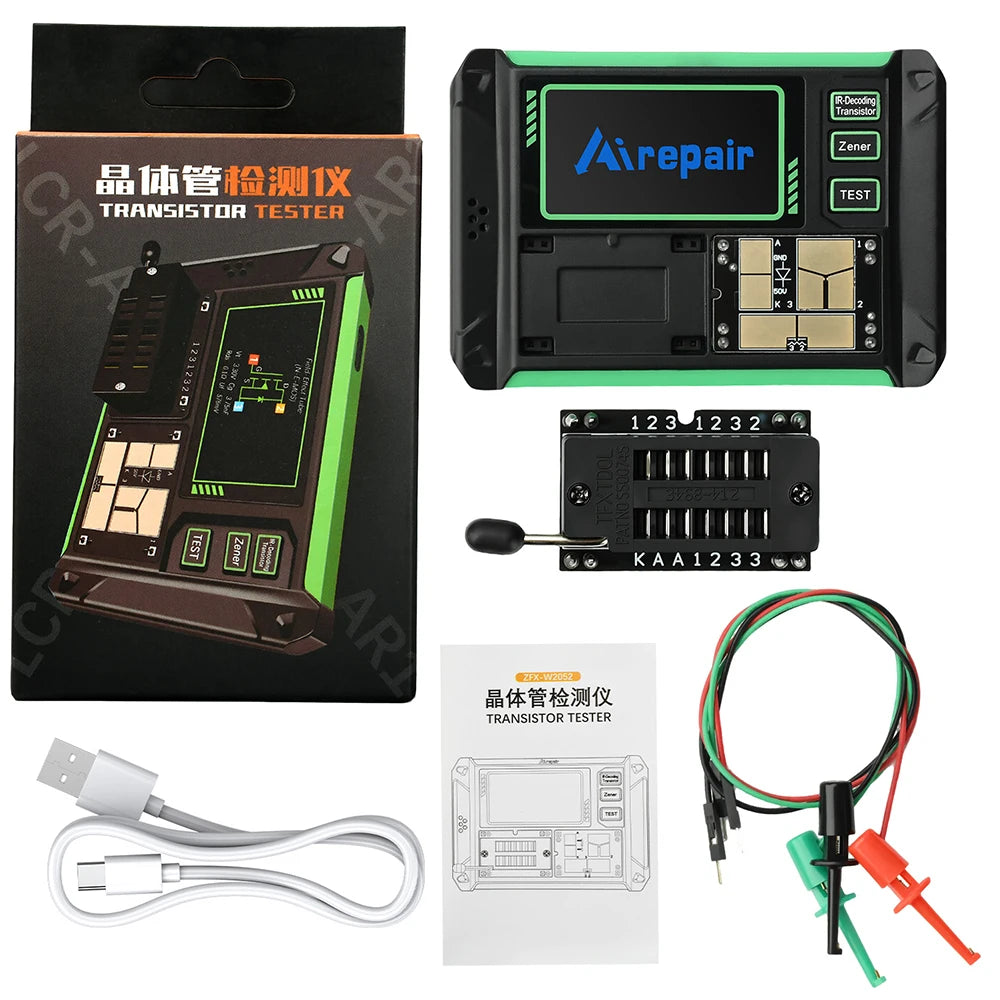 Airepair LCR-AR1 Transistor Tester Diode Triode Capacimeter Resistance LCR ESR Meter MOSFET NPN PNP SMD Multifunction Tester Oasis Select A