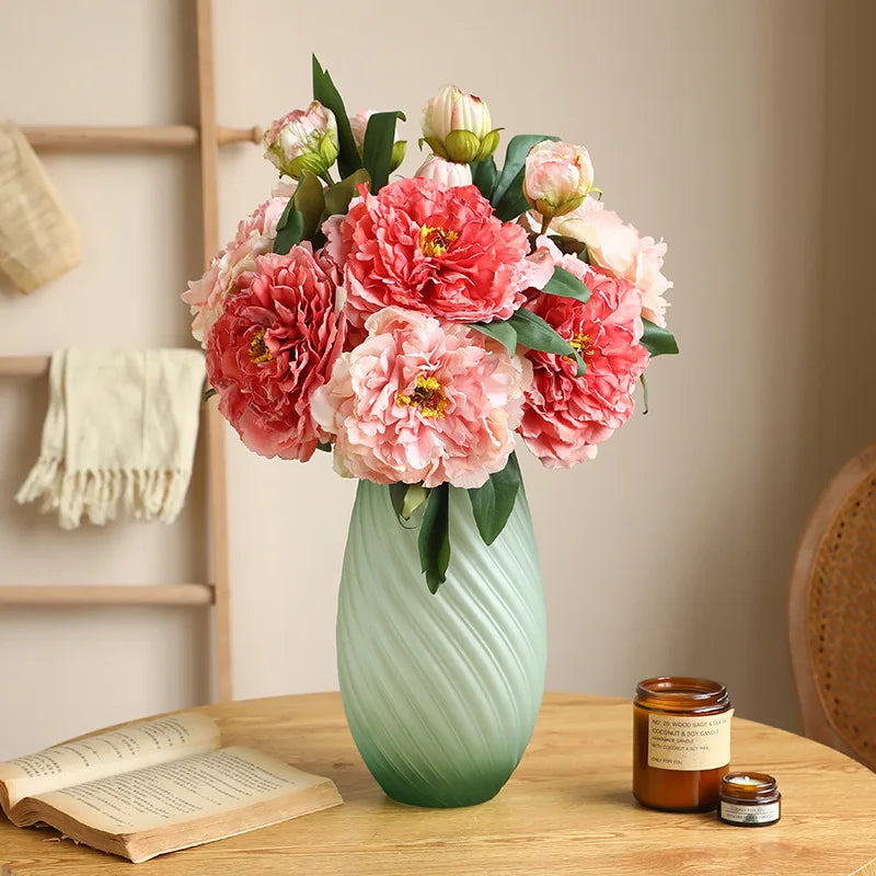 Peony Simulation Flowers, Home And Living Room Artificial Flower Decorations, Dining Table Dried Flower Bouquet Decoration Oasis Select
