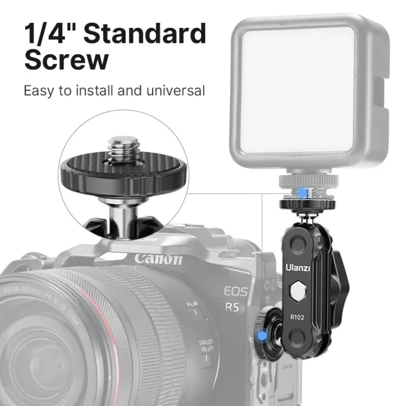 Metal Double Ball Heads Magic Arm With 1/4''Screw Extend Mount for DSLR Camera Monitor Video Mic Tripod Monitor Video Mic Tripod Oasis Select