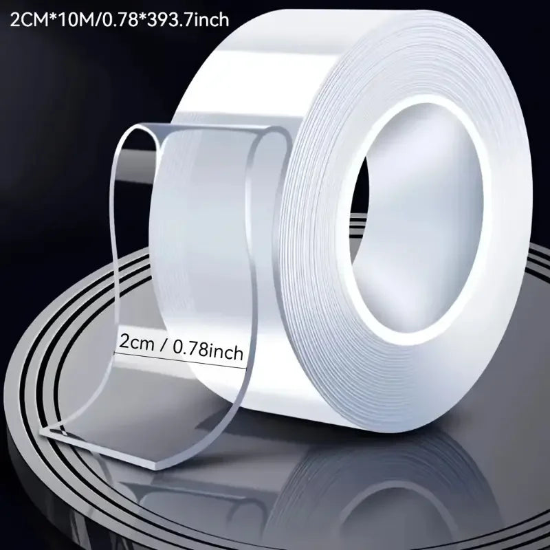 10M Ultra-Strong Nano Double-Sided Tape | Thick Transparent PE Acrylic | Waterproof High Viscosity | No Residue | For Plastic/Wo Oasis Select