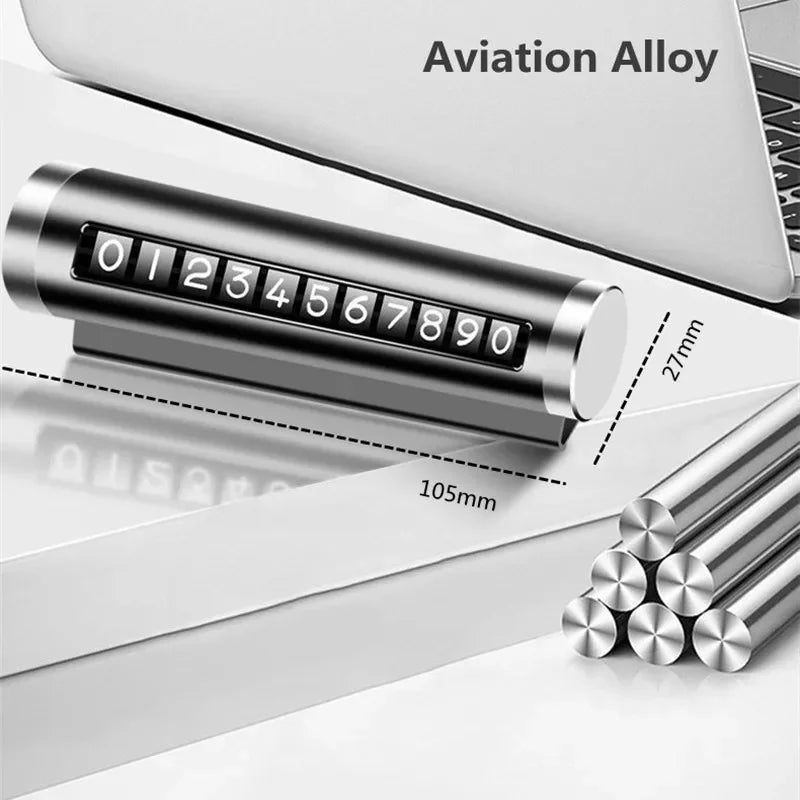 Metal Car Temporary Parking Card Universal Rotate Phone Number Plate Aluminum Stickers Park Stop in Car-styling Auto Accessories Oasis Select