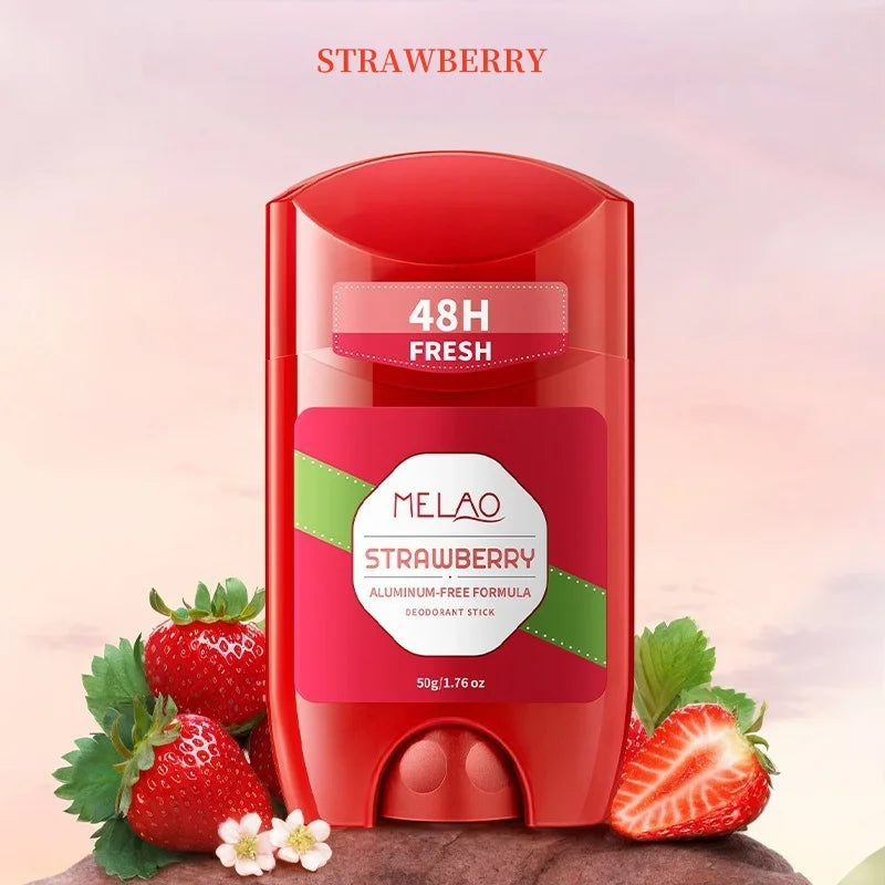 50g Strawberry-Flavored Deodorant Stick, Moisturizing and Deodorizing, with a Fresh Scent, Aluminum-Free, 72-Hour Long-Lasting Fragrance, Suitable for Daily Use on Underarms, Hands, Feet, and Body, with a Fresh Strawberry Sce Oasis Select