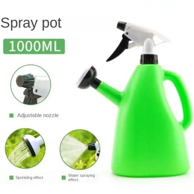 1L 2-in-1 Adjustable Pressure Spray Bottle, Plastic Watering Can, Garden Sprayer for Flowers and Plants Care Oasis Select