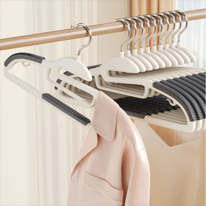 10Pcs Black/Orange/Grey Multifunctional Wet and Dry Household Hanger Suitable for Hanging Clothes Bedroom Wardrobe Anti-Slip Oasis Select