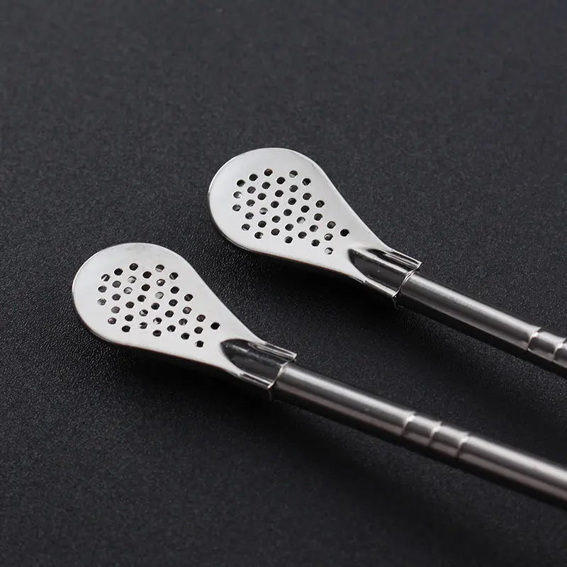 Detachable Bombilla Filter Straw Stainless Steel Straw Spoon Tea Filter Yerba mate straw Reusable Drinking Tools Bar Access Oasis Select