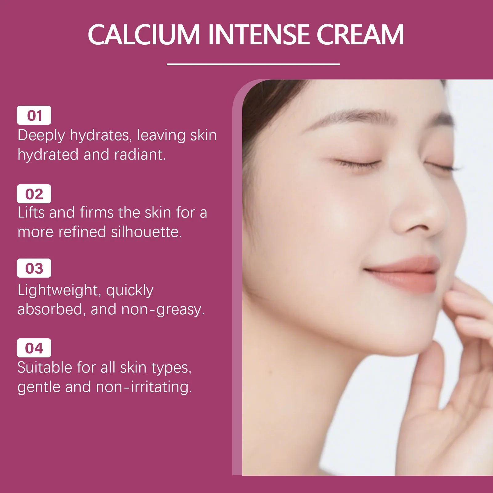 Calcium Intense Cream Tighten Skin Elasticity Enhance Moisturizing Facial Firming Improve Skin Sagging Nourishing Facial Lifting Oasis Select