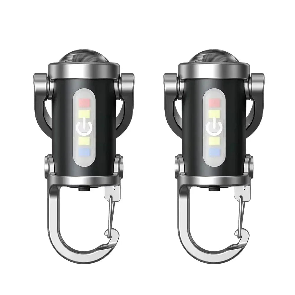 Mini Keychain Lamp Keychain Pocket Torch USB Rechargeable LED Light Flashlight Lamp Waterproof Keychain Light 1/2PCs Oasis Select StyleB 2PCS