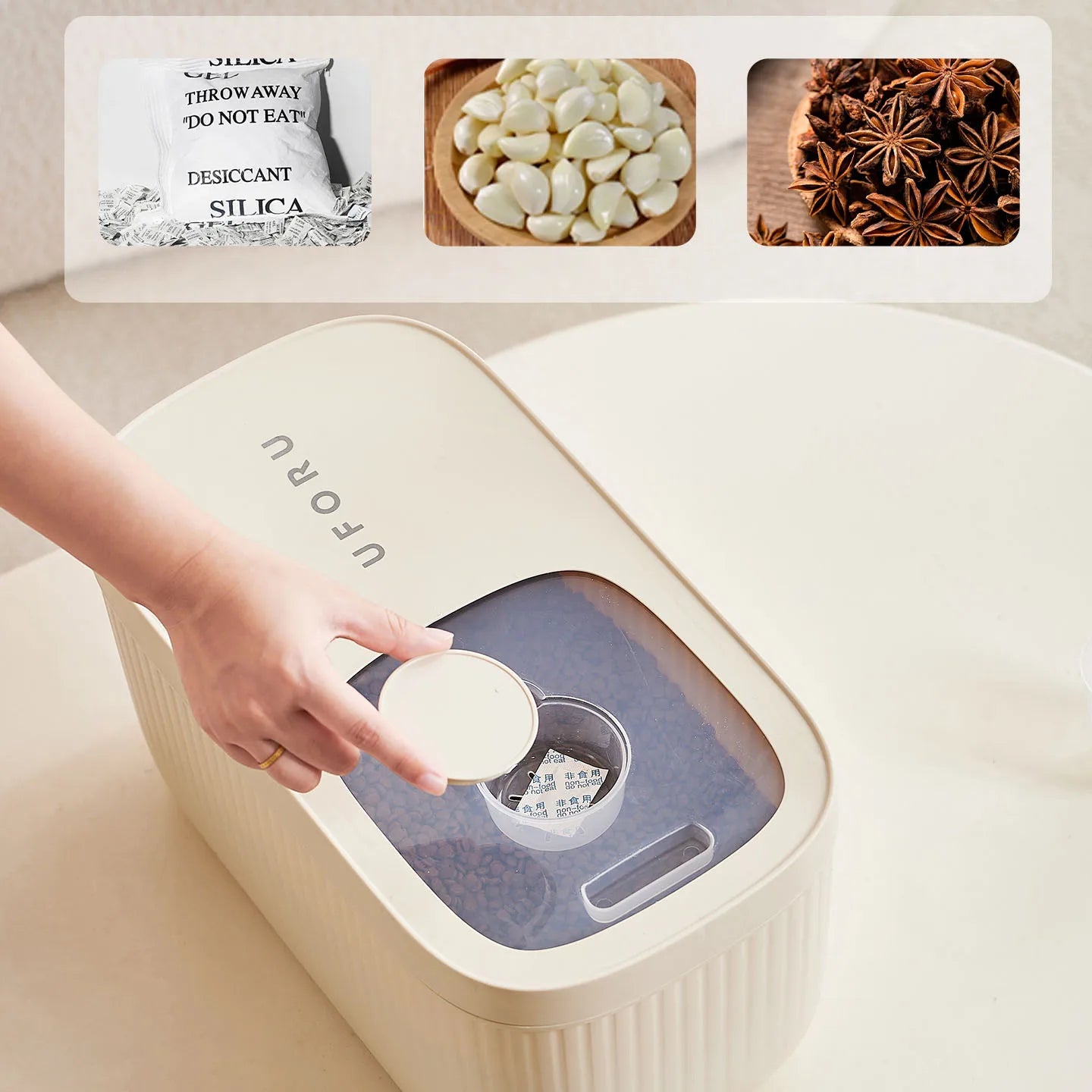 Dog Food Storage Container, Multi-purpose Organiser, Large-capacity Dog Treat Organiser, Convenient Push-Pull Design Oasis Select