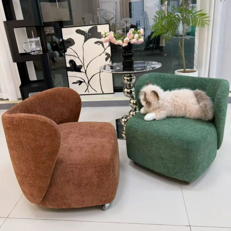 Single casual soft wrapping feeling movable lighting space light luxury yo stool pulley stool shoe changing stool Oasis Select