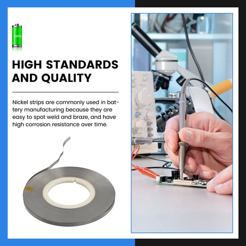 1Kg Thickness 0.15Mmx8mm Nickel Plated Steel Strip 18650 Battery Nickel Sheet Spot Welding Machine Oasis Select