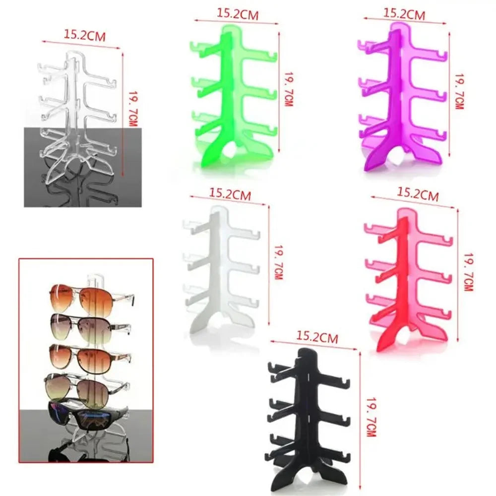 4 Layers Plastic Sunglasses Show Rack Holders Display Stand Storage Holder Glasses Shelf Home Organizer Space Saving Shelf Oasis Select