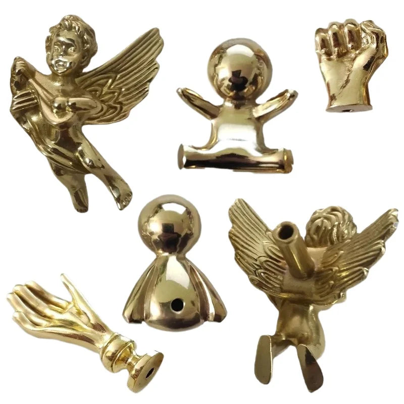 Chinese Style Pure Copper Drawer Cabinet Door Handle Shoe Cabinet Handle European Style Character Design Handle Oasis Select