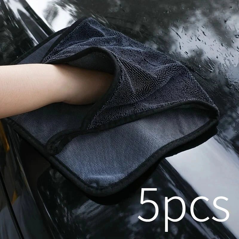 5 Pack Polyester Cleaning Cloths,Ultra Soft Lint Free Reusable Towels for Car Detailing,Kitchen,Bathroom,Electronics,No Residue Oasis Select