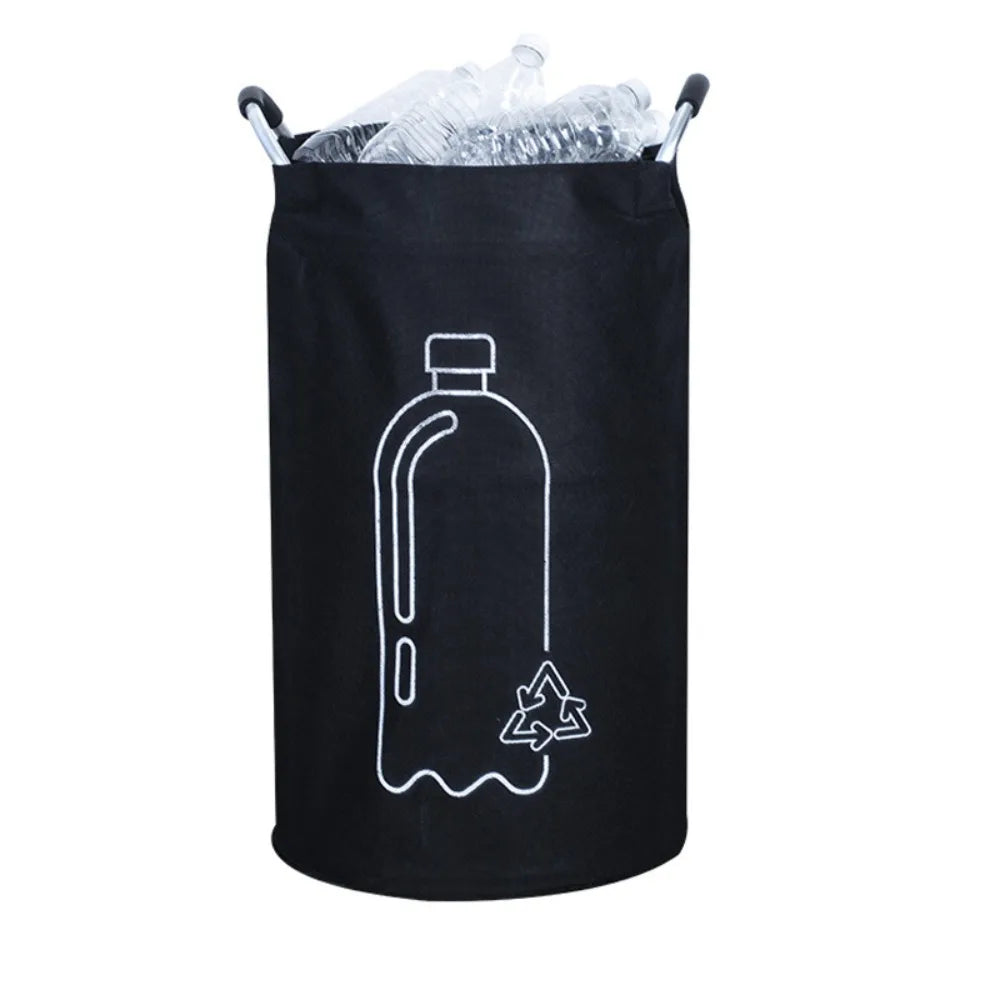 82L Empty Bottle Storage Basket Folding With Aluminum Handle Dirty Clothes Basket Large Capacity Recycling Bin Oasis Select A