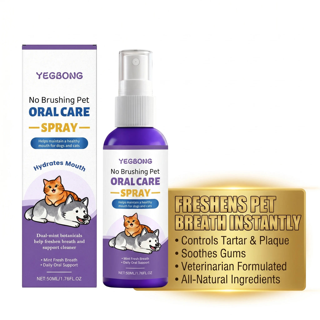 No Brushing Pet Oral Care Spray for Dog Breath Freshener Reduce Plaque Prevent Calculus Tartar Removal Pet Oral Health Care Oasis Select