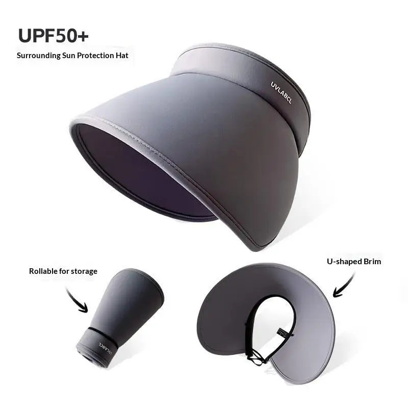 Womens Outdoor Wide Brim Sun Hat Breathable Foldable Summer Beach Hat UV Protection Fishing Hiking Cap Driving Sunshade Hat Oasis Select one size B