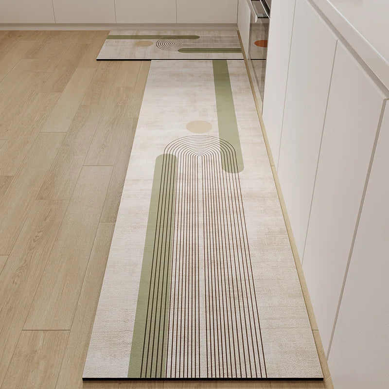 Minimalist geometric diatomaceous earth mat for household anti slip foot mat, water absorption and anti drop kitchen mat Oasis Select 02 50X80cm