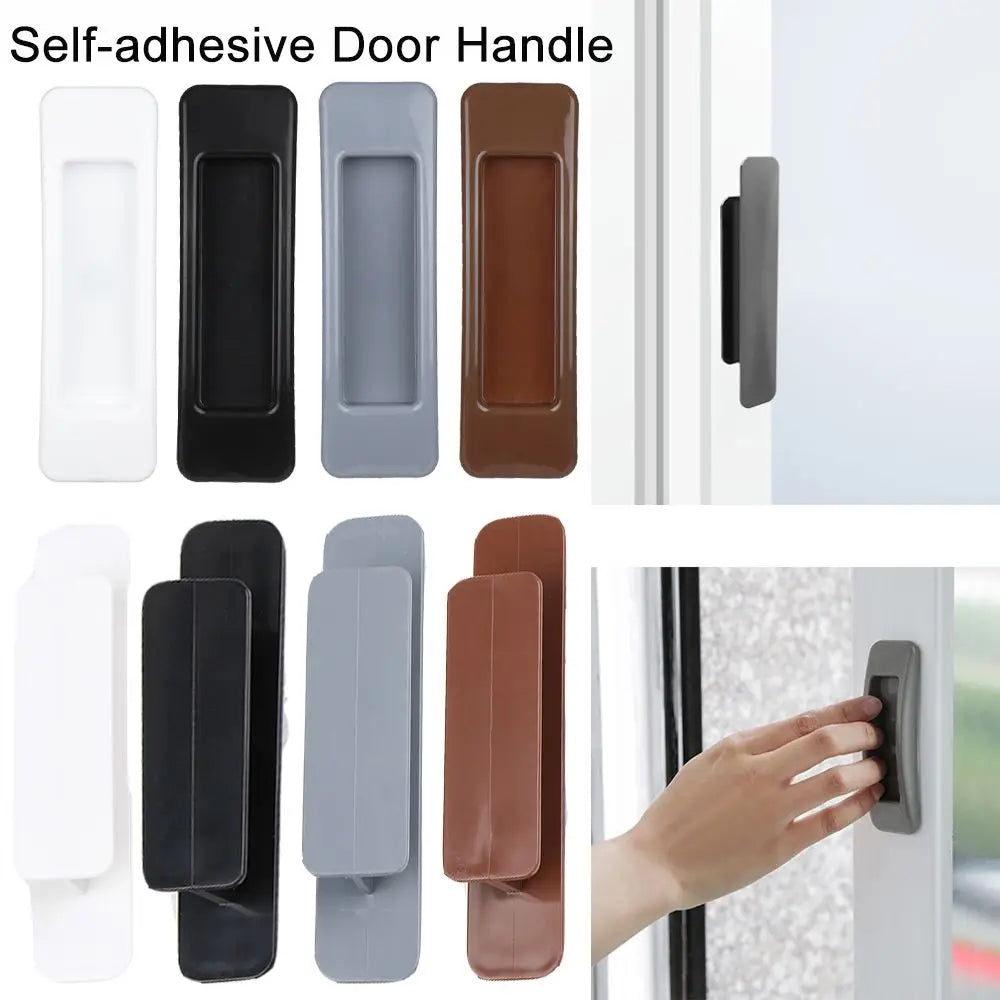 2Pcs Window Cabinet Drawer Organizer Wardrobe Handle Self-adhesive Door Handle Paste Open Sliding Door Knob Auxiliary Device Oasis Select