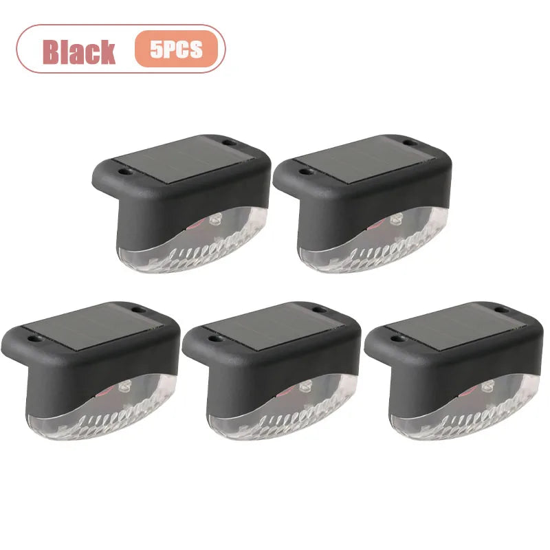 Solar Powered Pathway Lights Waterproof in-Ground LED Outdoor Lighting for Garden Walkway Stairs and Landscape Oasis Select Black-5PCS Warm light
