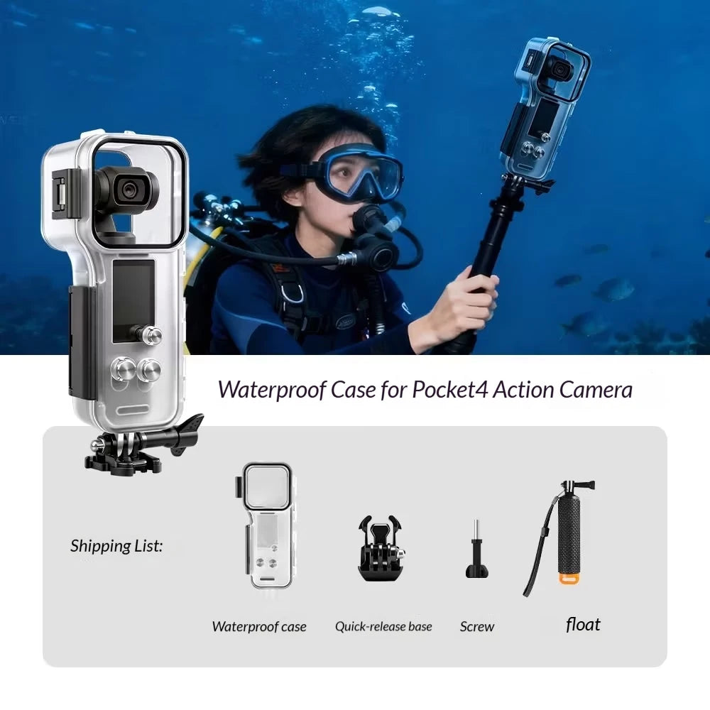 DJI Osmo Pocket 4 Waterproof Case – 60M Diving Housing