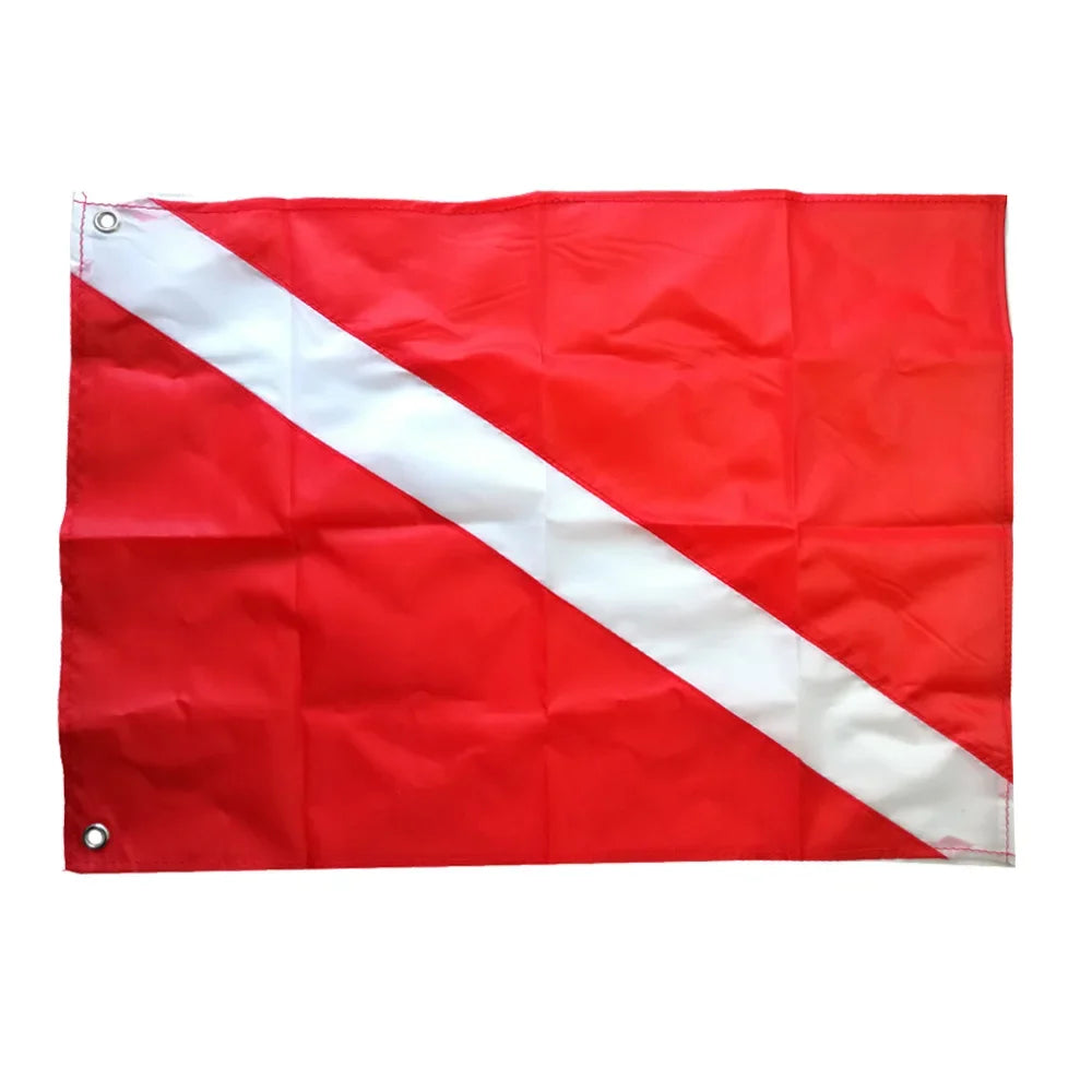 2 Size Large Dive Boat Flag International Sign Universal Scuba Diving Boat Floating Flag with Metal Grommets Accessories Oasis Select 35x30cm Red
