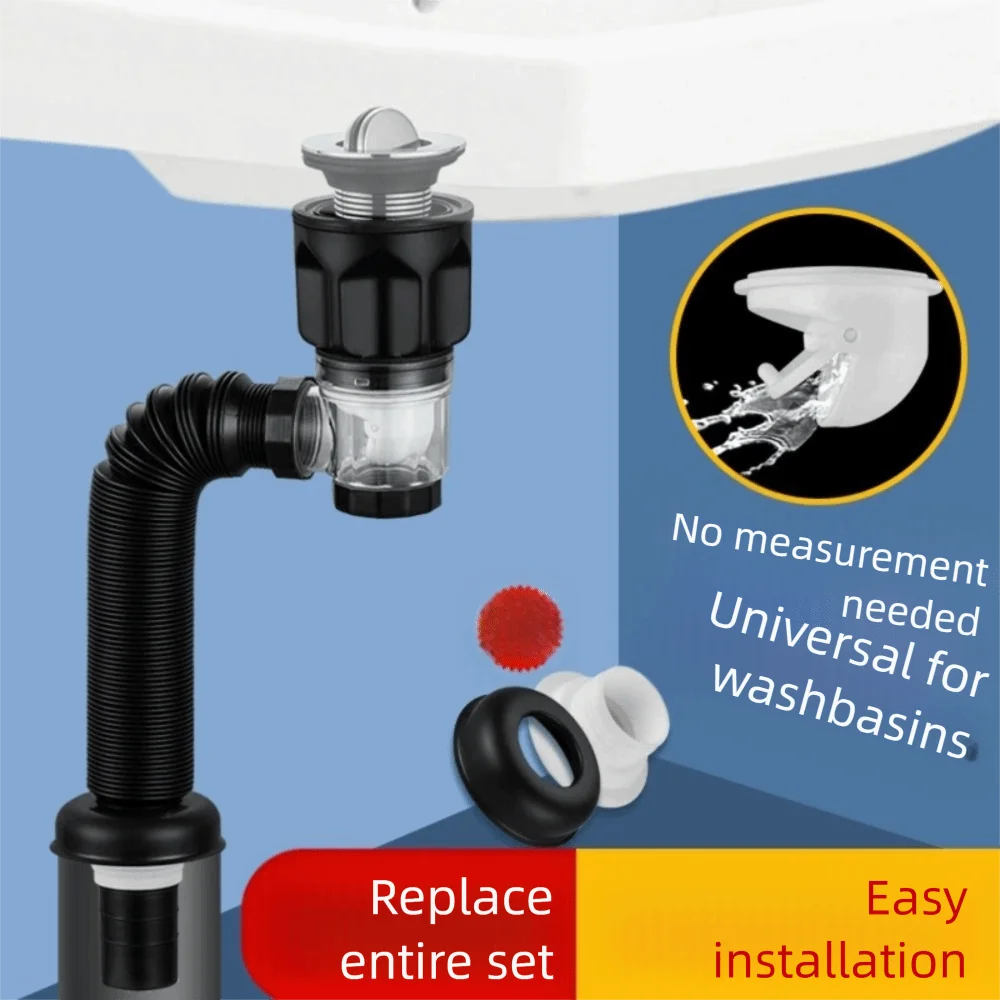 Anti-odor Basin Drain Dual-use Bathroom Accessories Hand Basin Drainage Component Horizontal and Vertical Drainage Oasis Select