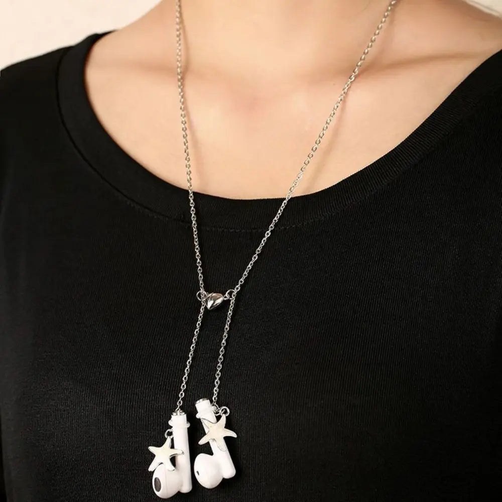 Wireless Earphone Anti-loss Necklace Women's New Design Sense Hanging Neck Wireless Earphone Anti-loss Magic Earphone Chain Oasis Select