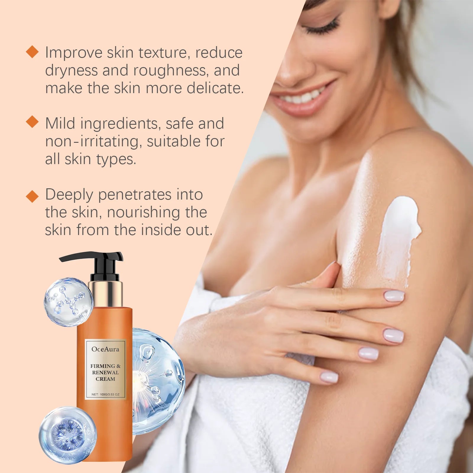 Firming Body Cream: Hydrating & Nourishing Body Moisturizer for Skin Radiance, Elasticity & Care Oasis Select