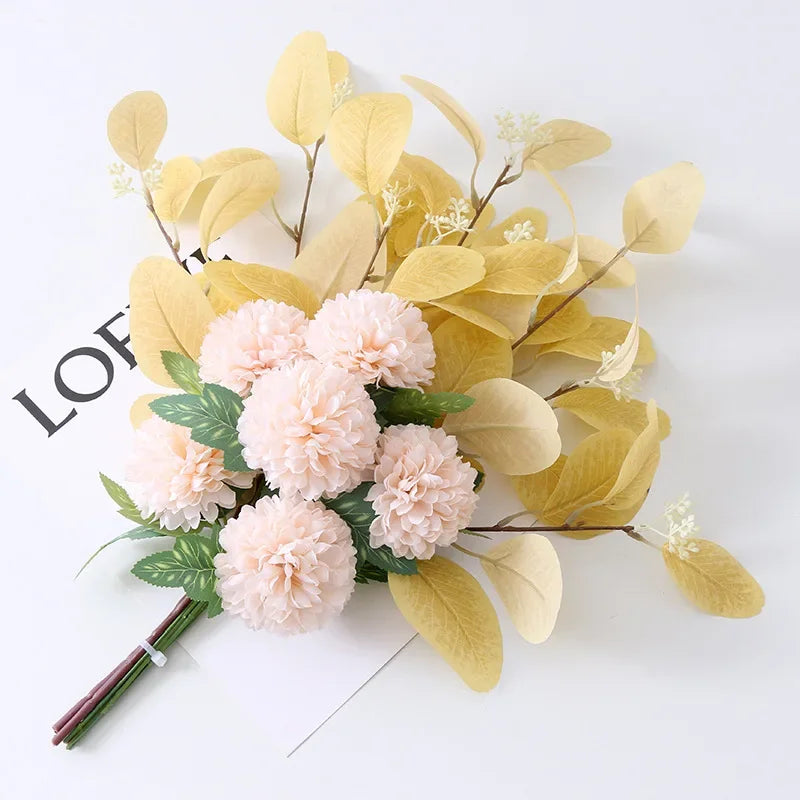 Lifelike Handmade Floral Bundle Composed of Peony and Hydrangea Blooms Long Lasting Artificial Blossom Material DIY Arrangement Oasis Select