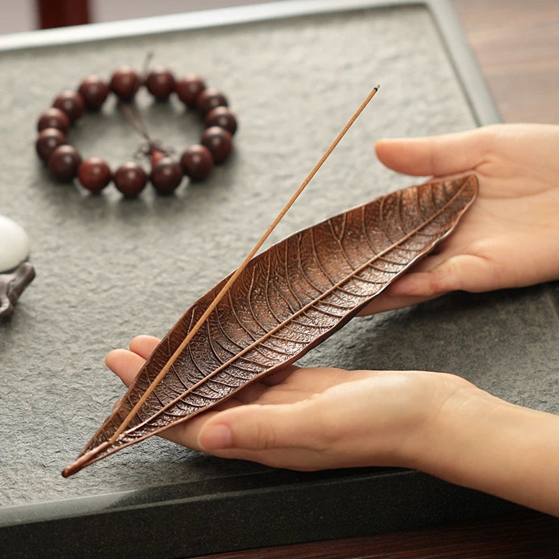 Long Leafs Censer Incense Support Rods Holder Ash Catcher Incense Sticks Stand Meditation Room Yoga Insence Burners Accessories Oasis Select