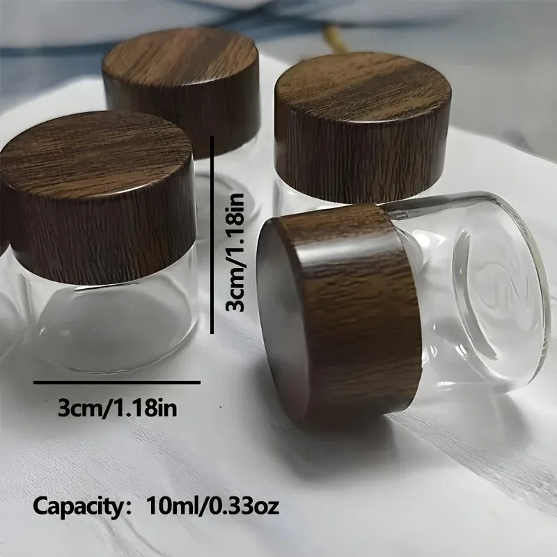 Mini Glass Sealed Jar Food Grade Coffee Powder Tea Storage Jar Gold Bean Storage Bottle Portable Small Empty Bottle Oasis Select