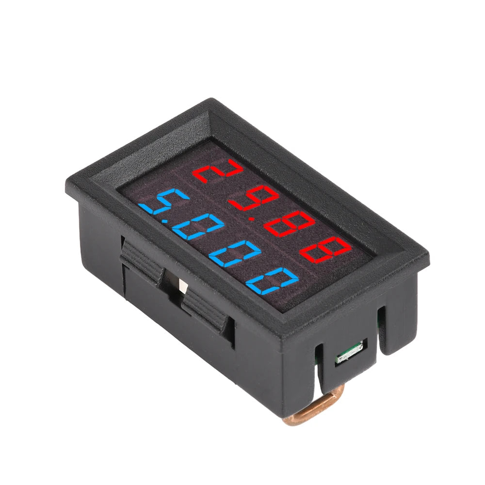 DC 0-100V 10A Blue Red Dual LCD Display Digital Voltmeter Ammeter 4 Bit 5 Wires Voltage Current Volt Detector Tester Oasis Select