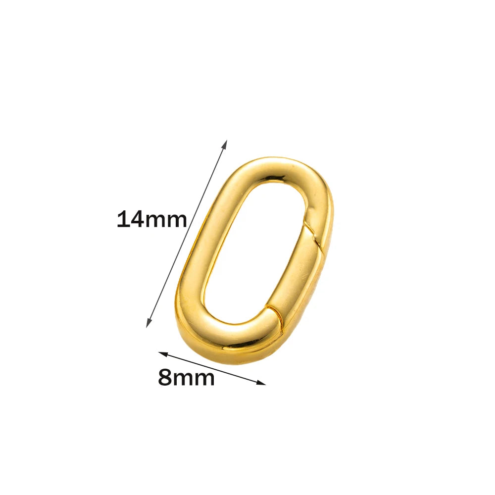 2pcs 14K18K Gold Filled Oval Clasp Spring Claps Connector Carabiner Keychain for DIY Jewelry Finding Necklace Bracelet Making Oasis Select 18K Gold 14X8mm