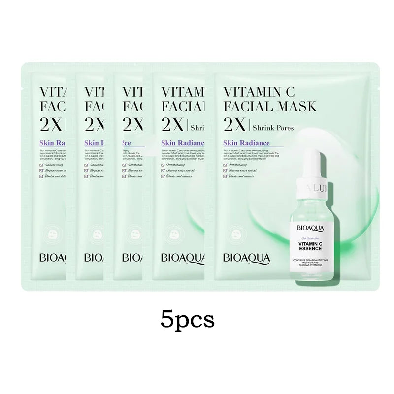BIOAQUA Centella Collagen Sheet Mask 20Pcs Hyaluronic Acid Hydrating Moisturizing Brightening Daily Skin Care for Dry Skin Women Oasis Select VITAMIN C