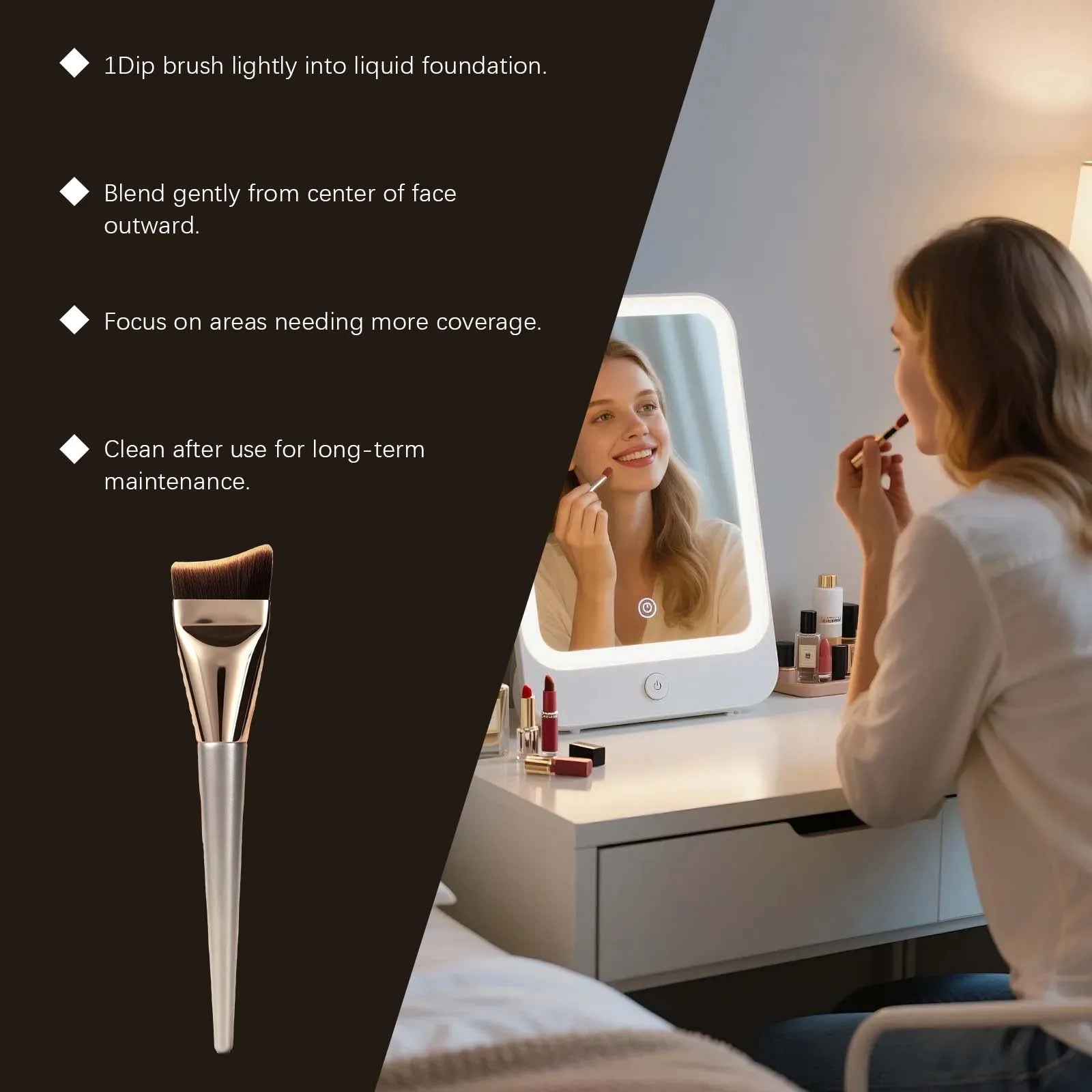 Flawless Foundation Brush – Soft, High Powder Absorption