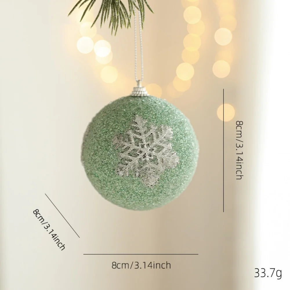 Green Glitter Foam Christmas Ball Ornament | Tree Hanging Decor