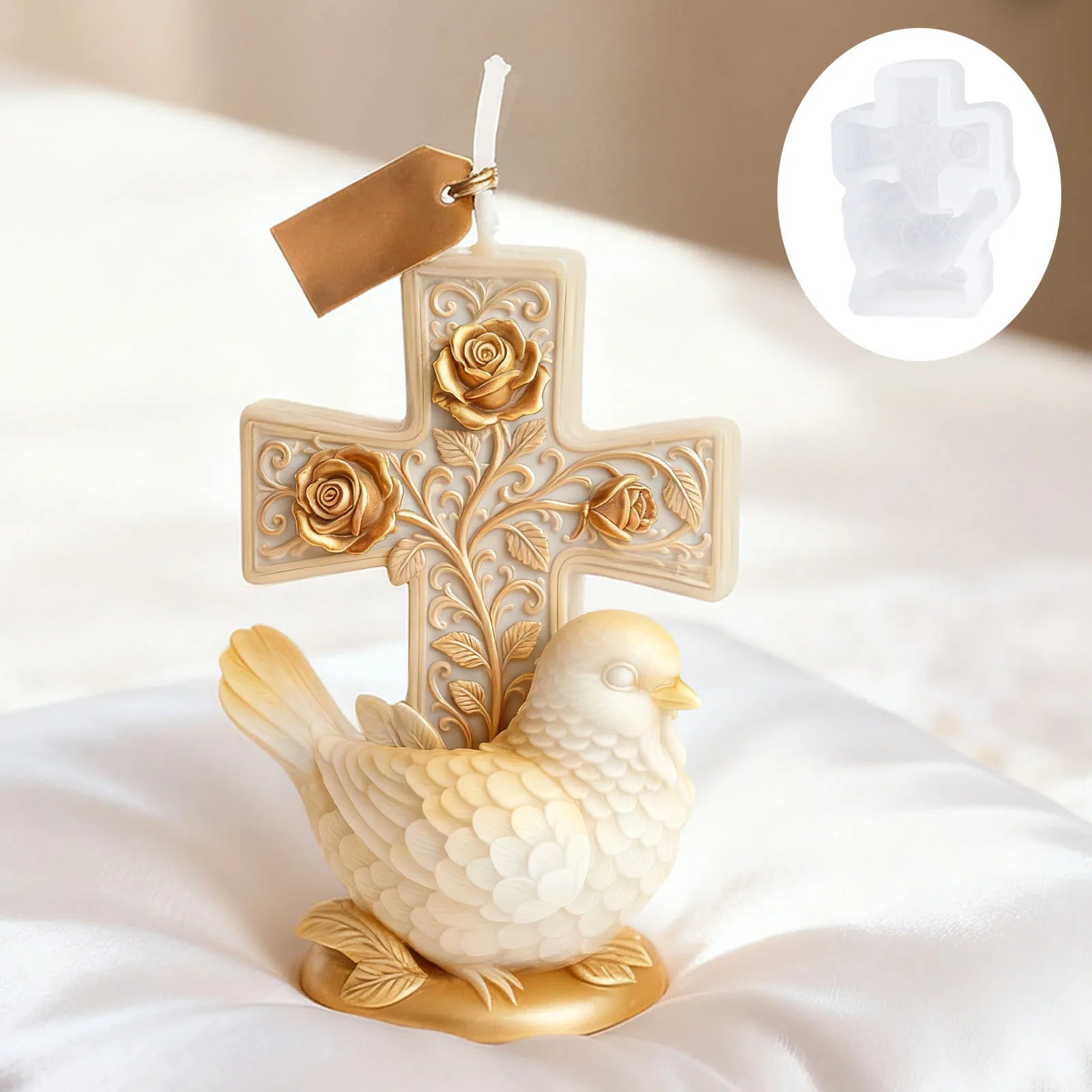 Cross & Dove Silicone Craft Mold – DIY Candle, Soap & Resin