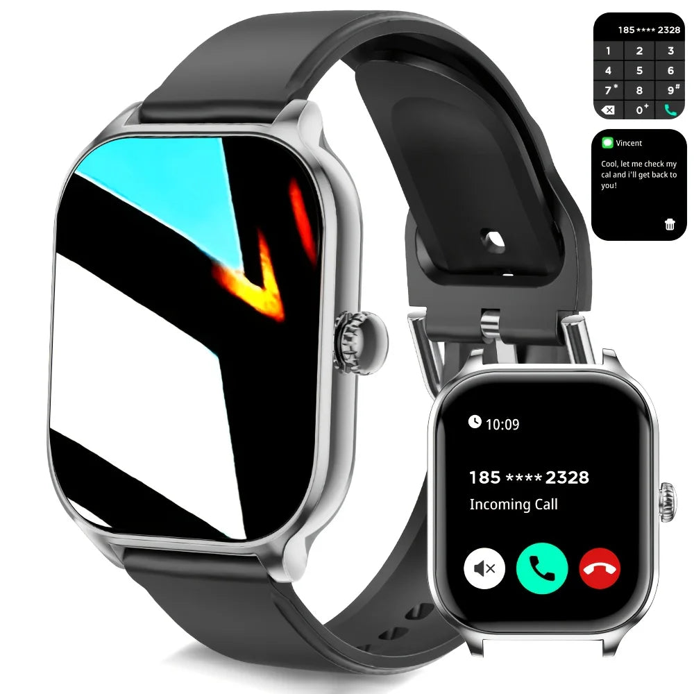 LAXASFIT H9 Smart Watch – Bluetooth Calls & Fitness Tracker Smart Watch Oasis Select Silvery-Black
