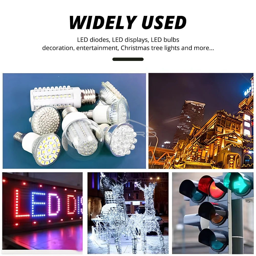 5mm RGB Common Cathode LED Diodes 100/200PCS – Tri-Color