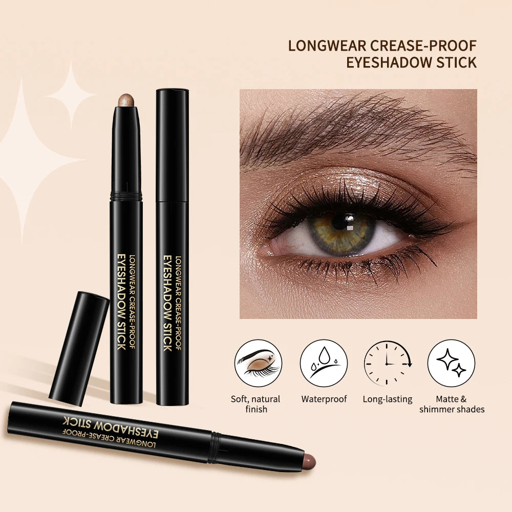 Eyeshadow Stick & Primer Set Waterproof Long-lasting Pigmented Cream Eyeshadow And Primer Base Sleamless Vibrant Eyes Makeup Oasis Select
